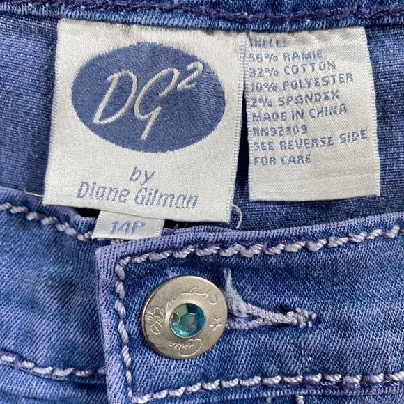 DG2 Embellished Jeans Petite 14P Purple Blue Eclectic -‎ Glam - Picture 4 of 11